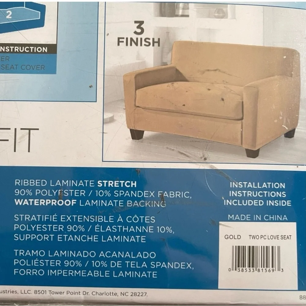 Perfect Fit Tan 2 Piece Love Seat Cover